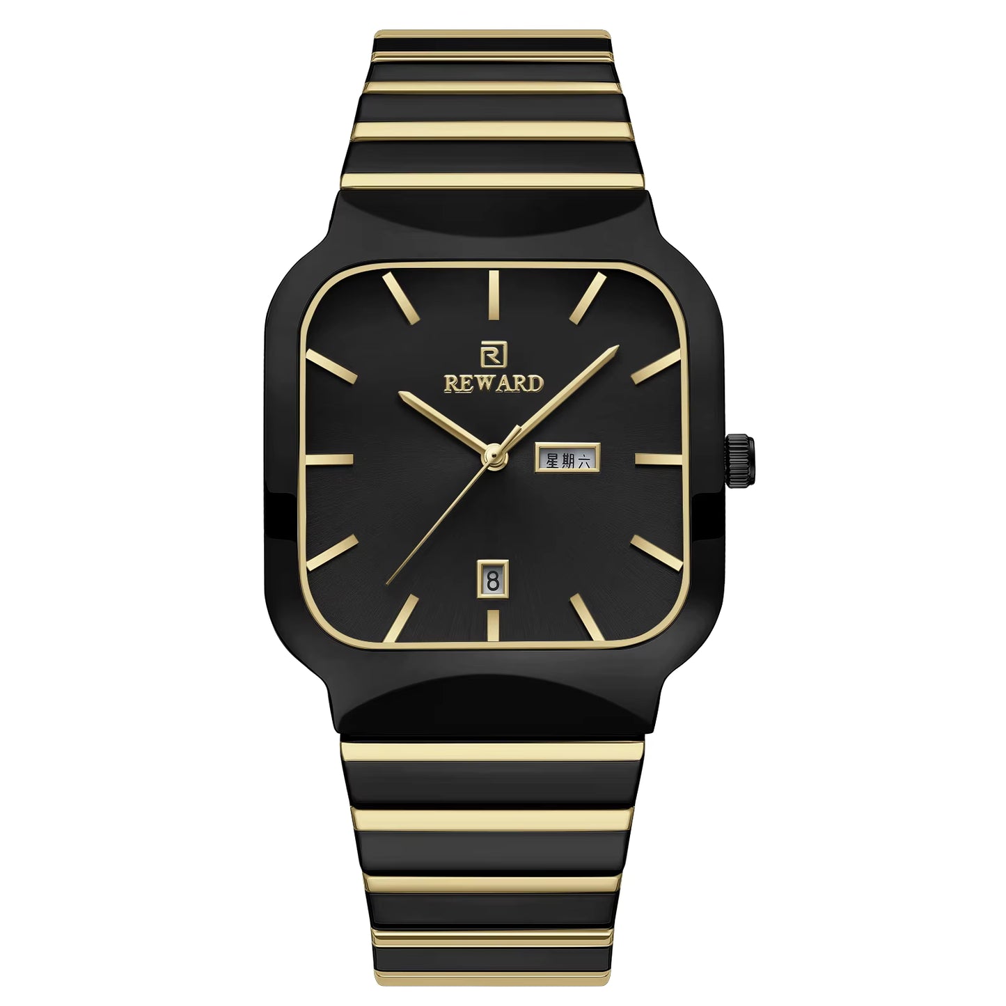 Quartz Watches for Men Sport Date Week Calendar Wrist Watches Stainless Steel Wristwatch