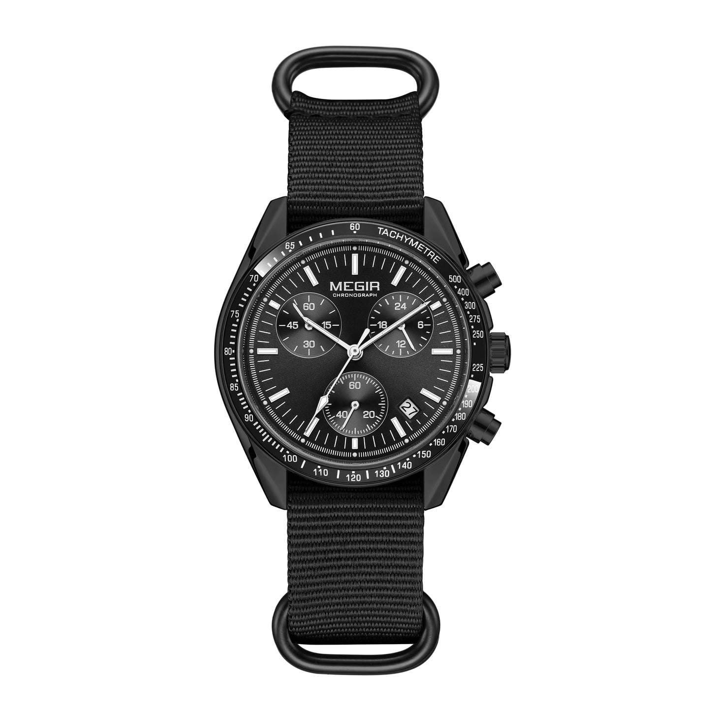 MEGIR 2247 Fashion Brand Men Wristwatches Sport Watches Canvas Strap Waterproof Chronograph Gift for Men Montre Homme