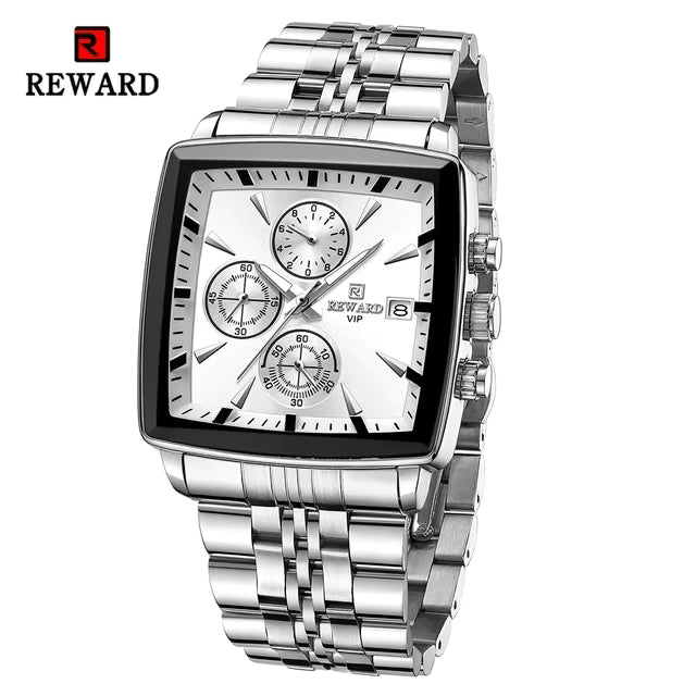 Stainless Steel Wristwatch Waterproof Luminous Sport Watches for Man Chronograph Stopwatch