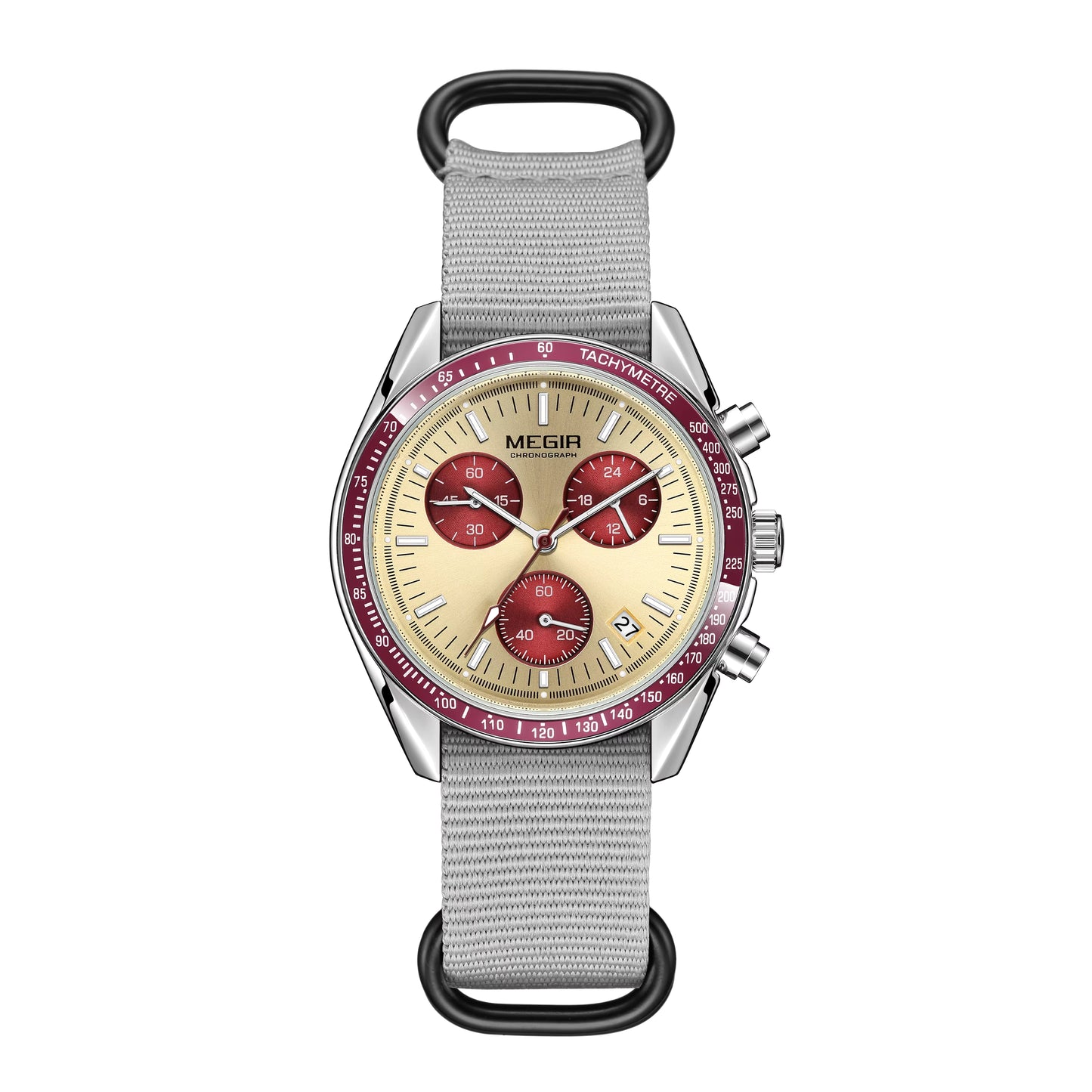 MEGIR 2247 Fashion Brand Men Wristwatches Sport Watches Canvas Strap Waterproof Chronograph Gift for Men Montre Homme