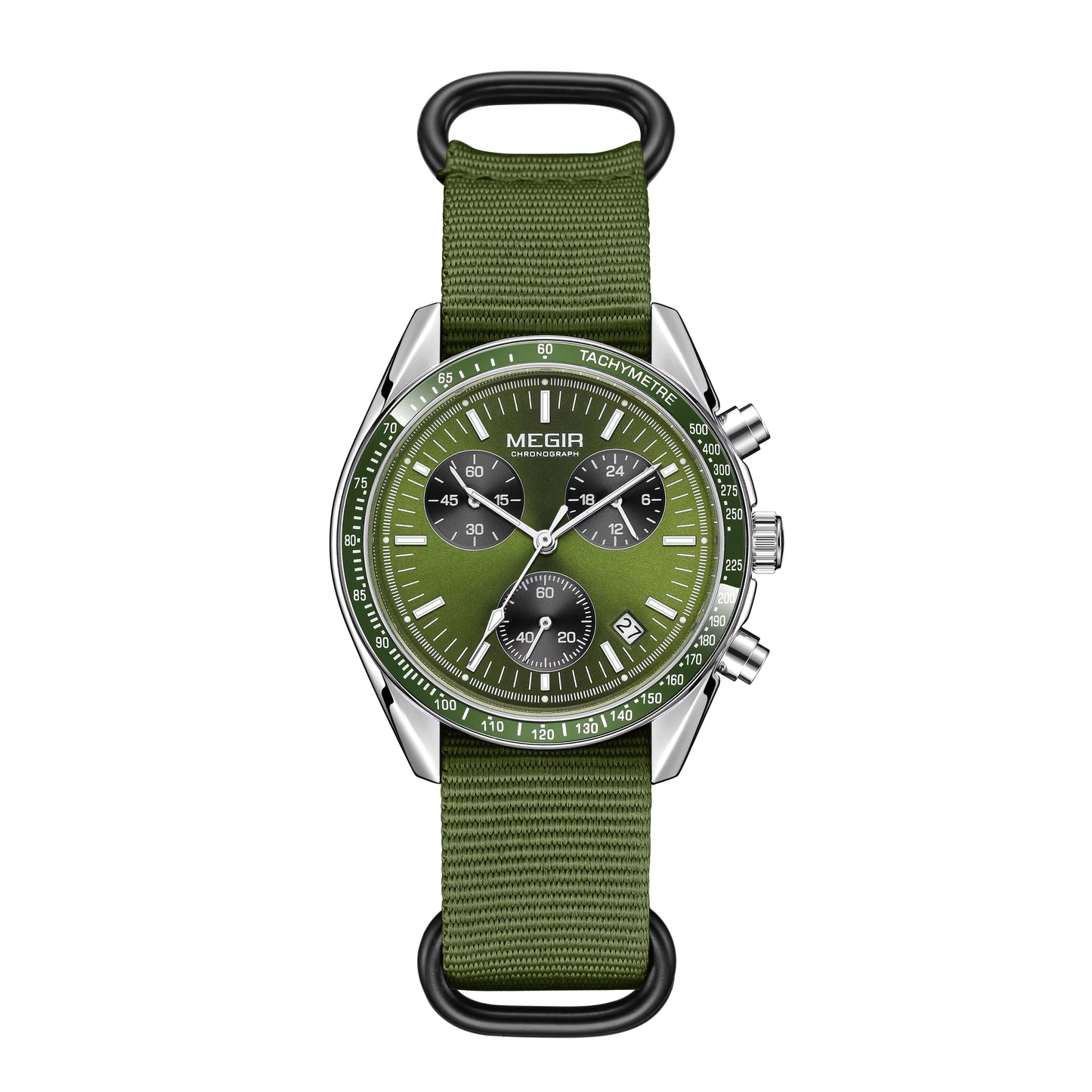 MEGIR 2247 Fashion Brand Men Wristwatches Sport Watches Canvas Strap Waterproof Chronograph Gift for Men Montre Homme