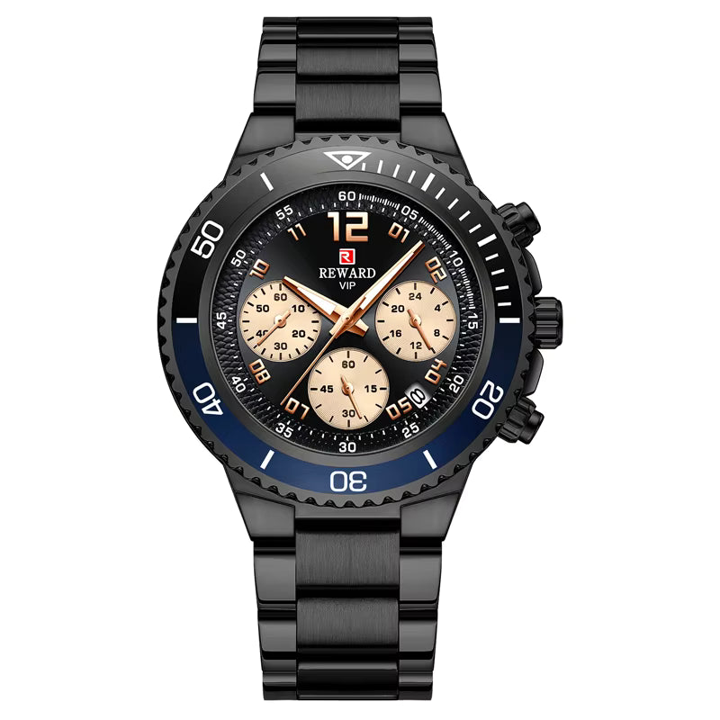 Reward VIP Trendy Design Waterproof Stainless Steel Quartz Watch Luxury Watch Gold Plating Fashion Wrist Watch