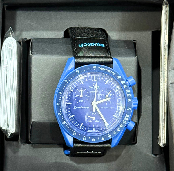 Omega Swatch Style Chronograph – Neptune Deep Blue Edition (2025)