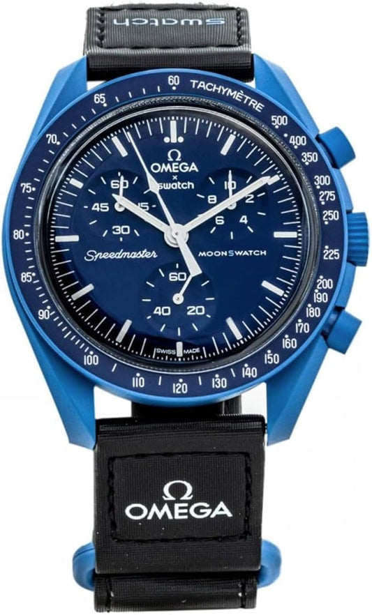 Omega Swatch Style Chronograph – Neptune Deep Blue Edition (2025)