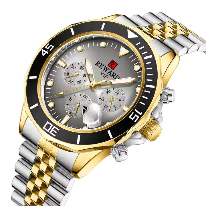 Reward Vip Wrist Watch for Men Big Luminous Pointer Stainless Wrist Watch Waterproof Luxury Montre Homme