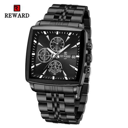 Stainless Steel Wristwatch Waterproof Luminous Sport Watches for Man Chronograph Stopwatch