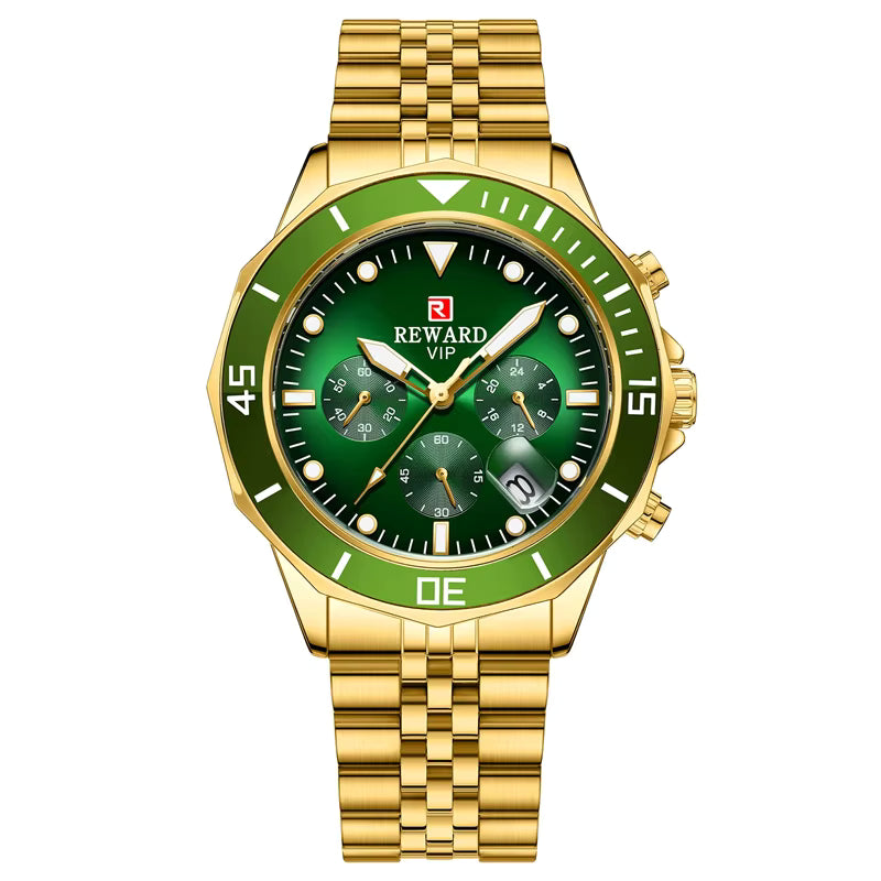 Reward Vip Wrist Watch for Men Big Luminous Pointer Stainless Wrist Watch Waterproof Luxury Montre Homme