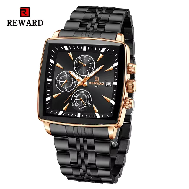 Stainless Steel Wristwatch Waterproof Luminous Sport Watches for Man Chronograph Stopwatch