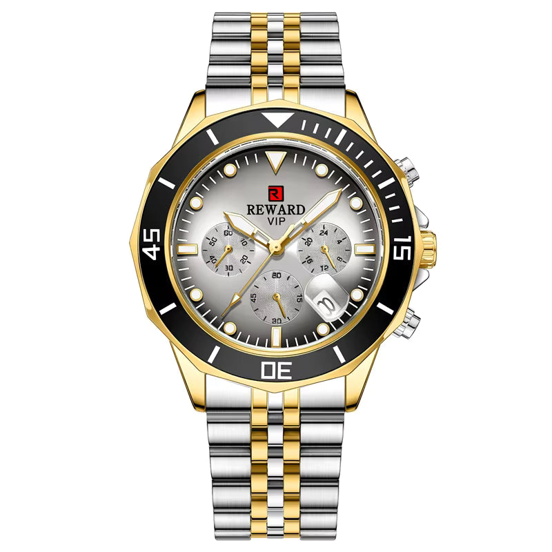 Reward Vip Wrist Watch for Men Big Luminous Pointer Stainless Wrist Watch Waterproof Luxury Montre Homme