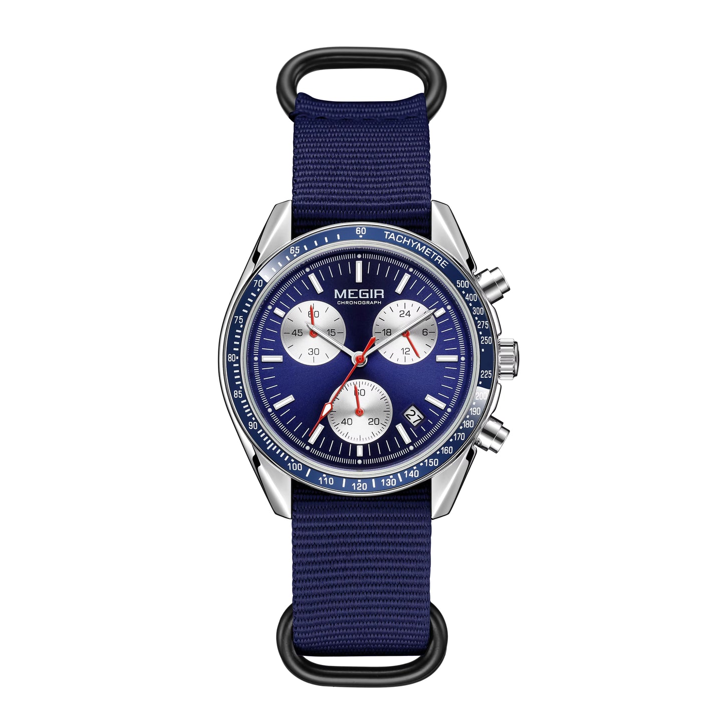 MEGIR 2247 Fashion Brand Men Wristwatches Sport Watches Canvas Strap Waterproof Chronograph Gift for Men Montre Homme