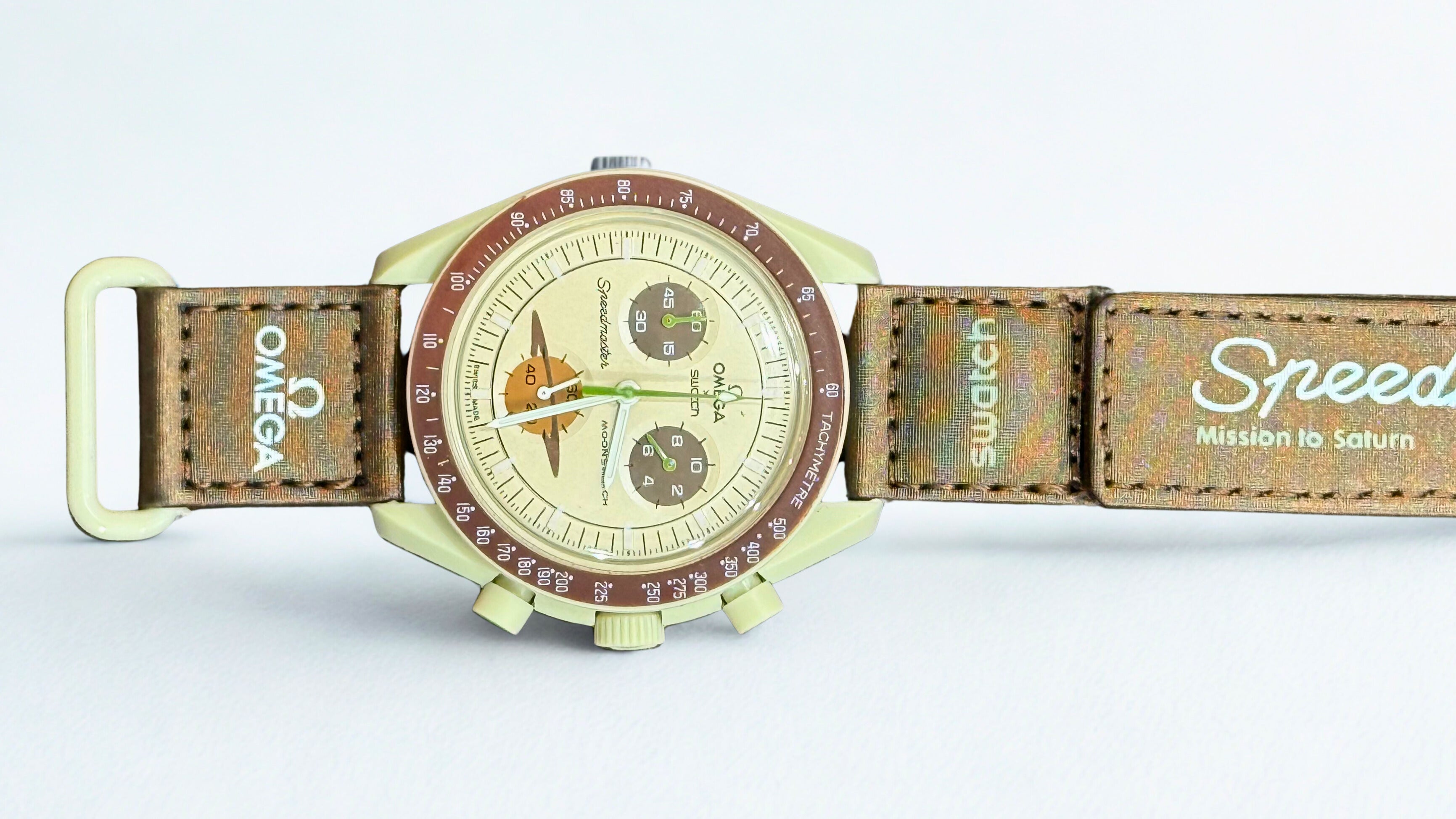 Omega Swatch Style Chronograph – Saturn Gold Edition (2025)